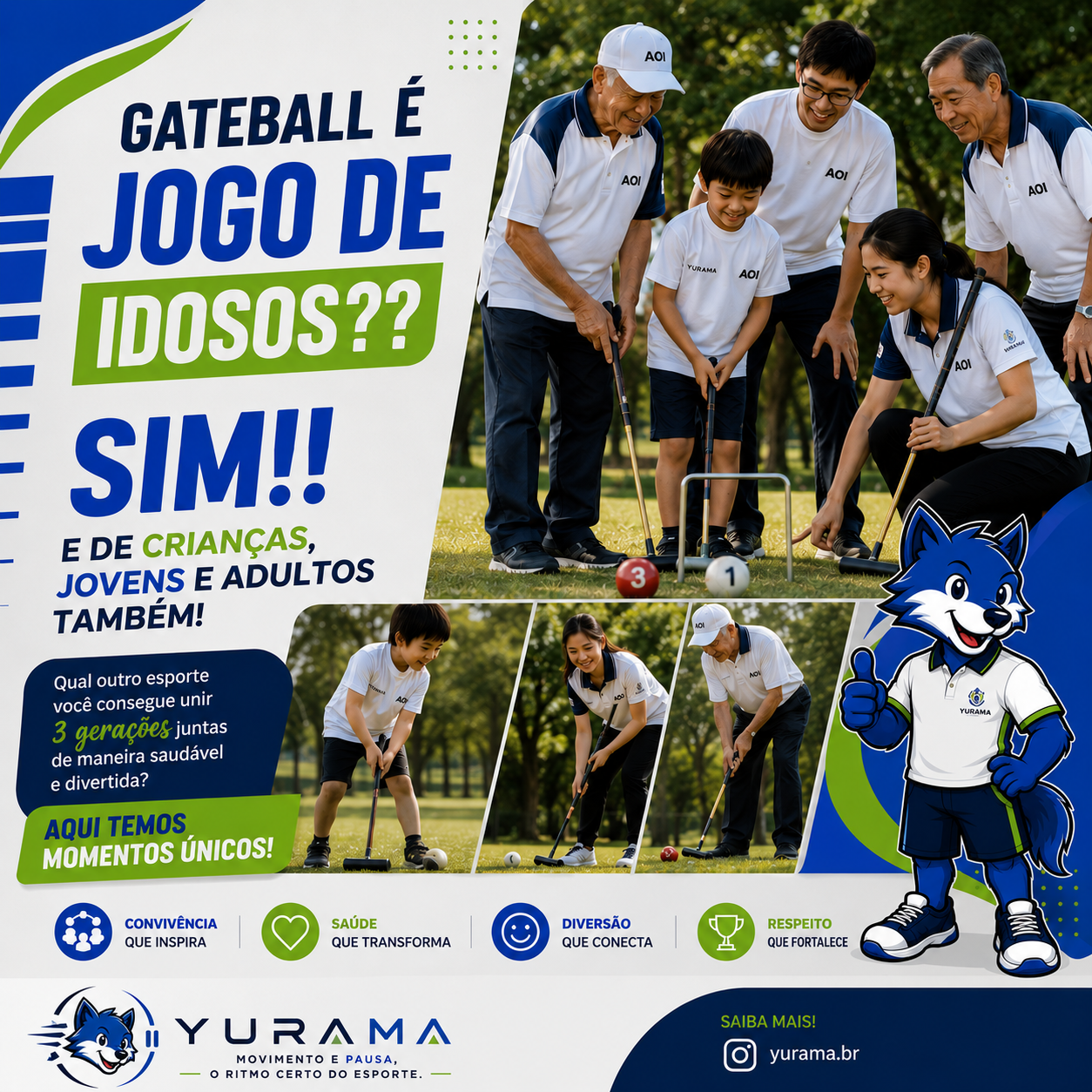 Gateball: um esporte para idosos? Sim! E para crianças, jovens e adultos também.